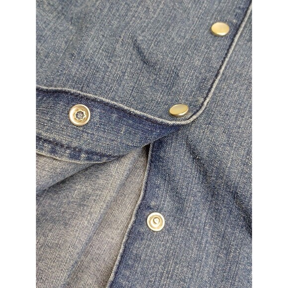 Tommy Hilfiger Retro Dress Toddler Girls Blue Denim Pearl Snap Long Sleeve 2T - Picture 4 of 10